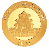 China 10 Yuan Panda 2024 1g Gold Rckseite